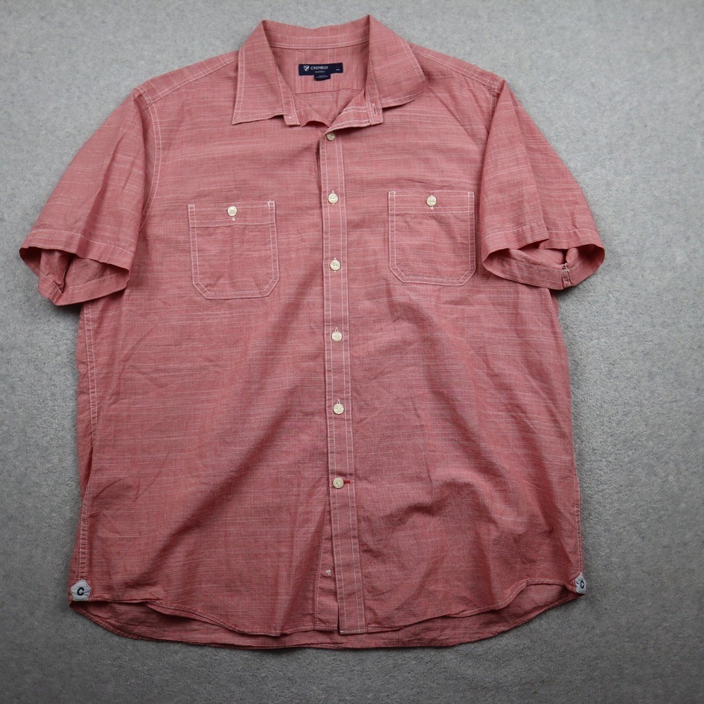 Cremieux Button Down Shirt Mens XL Classics Red Short Sleeve Cotton Micro-check